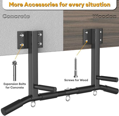 Joist Mount Pull Up Bar, Beam and Rafter Mounted Chin Up Bar