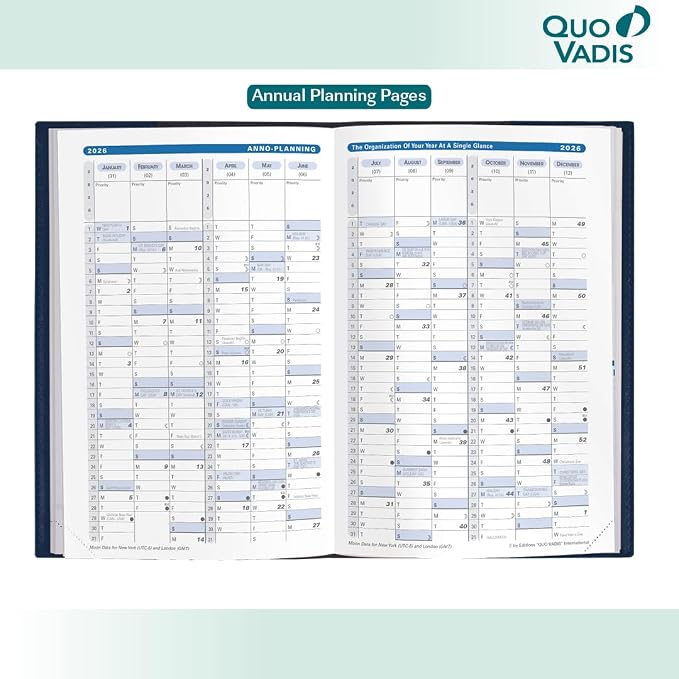 Quo Vadis 2026 Minister - Weekly/Monthly Planner - 12 Months, Jan. to Dec. - 6 1/4 x 9 3/8" - Smooth Faux Suede Texas Violet Cover- Time Management Appointment Organizer