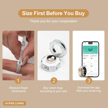 Smart Ring Health Tracker, Sleep Tracker Ring with Heart Rate, Waterproof Fitness Ring for Activity Monitoring/Steps/Distance/Calories, Air Gesture (10)