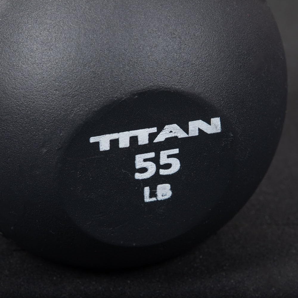 Titan Fitness 55 LB Cast Iron Kettlebell, Single Piece Casting, LB Markings, Full Body Workout