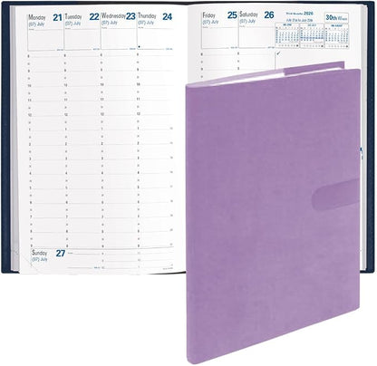 Quo Vadis 2026 Minister - Weekly/Monthly Planner - 12 Months, Jan. to Dec. - 6 1/4 x 9 3/8" - Smooth Faux Suede Texas Violet Cover- Time Management Appointment Organizer