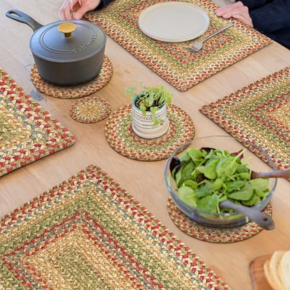 Homespice Azalea Jute Braided Trivets Ideal as Hot Pads, Round 8" Set of 3
