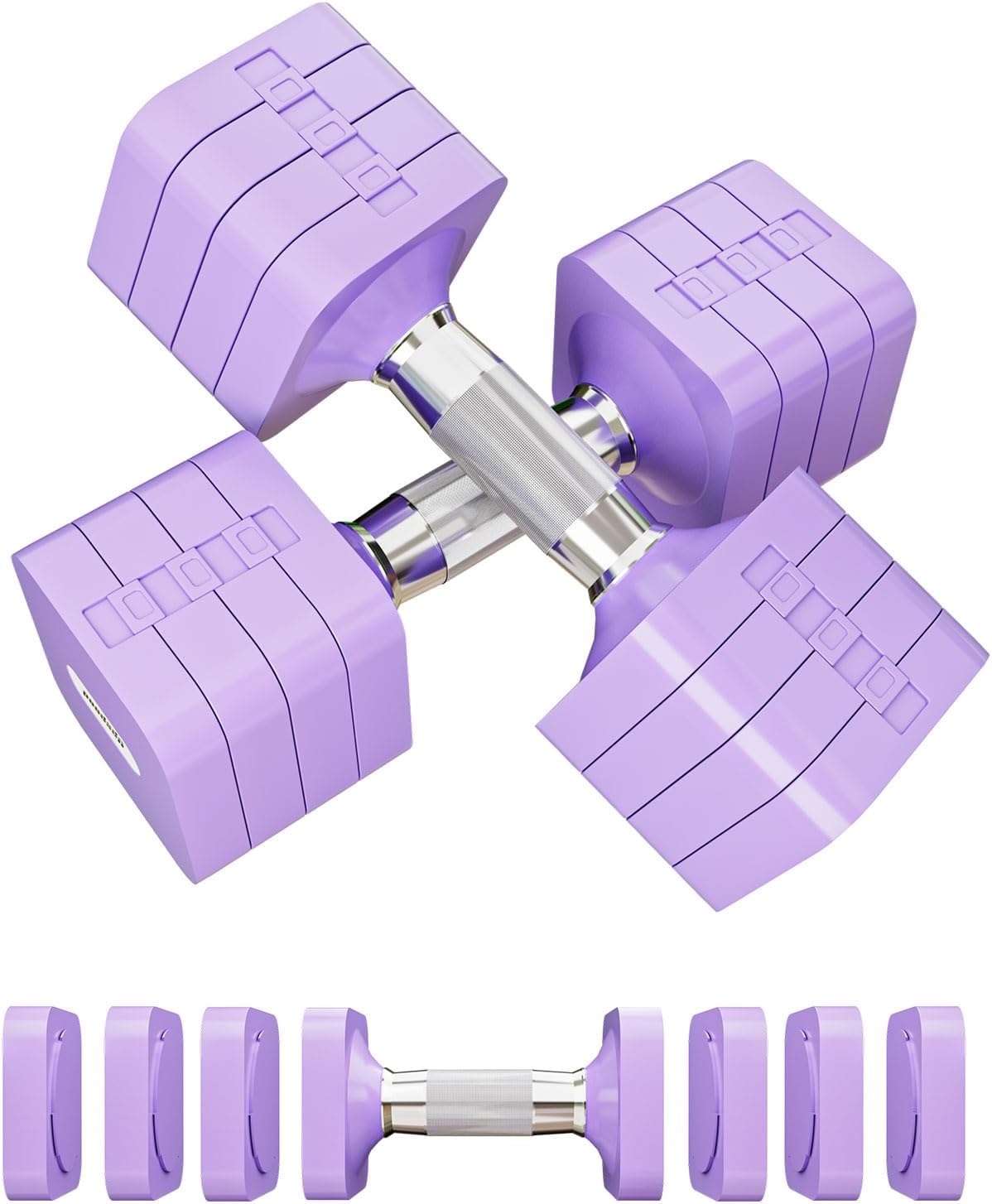 15LB 20LB 40LB 50LB Adjustable Dumbbell Set Free Weights Dumbbells Set for Women Men Hand Weights Sets Adjust Dumbbell Weight Sets for Home Gym Exercise Workout Strength Training Equipments