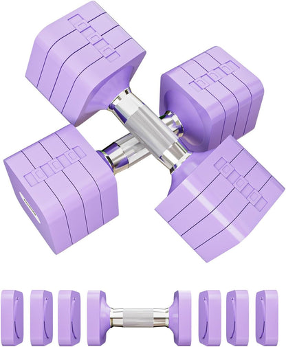 15LB 20LB 40LB 50LB Adjustable Dumbbell Set Free Weights Dumbbells Set for Women Men Hand Weights Sets Adjust Dumbbell Weight Sets for Home Gym Exercise Workout Strength Training Equipments