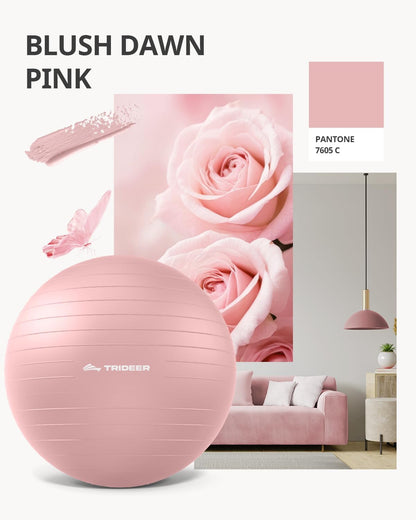 Trideer Yoga Ball – Anti-Burst Exercise Ball for Pregnancy, Office, Birthing, Stretching & Core Workout – Home Gym & Therapy