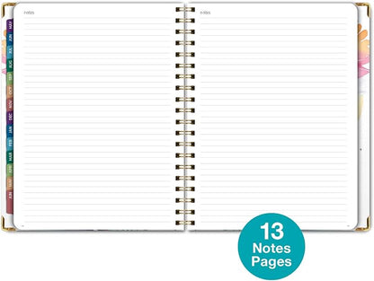 HARDCOVER Academic Year 2026-2027 Planner: 14 Months (May 2026 Through June 2027) 8.5"x 11" Daily Weekly Monthly Planner Yearly Agenda. Bookmark, Pocket Folder and Sticky Note Set (Rainbow Floral)