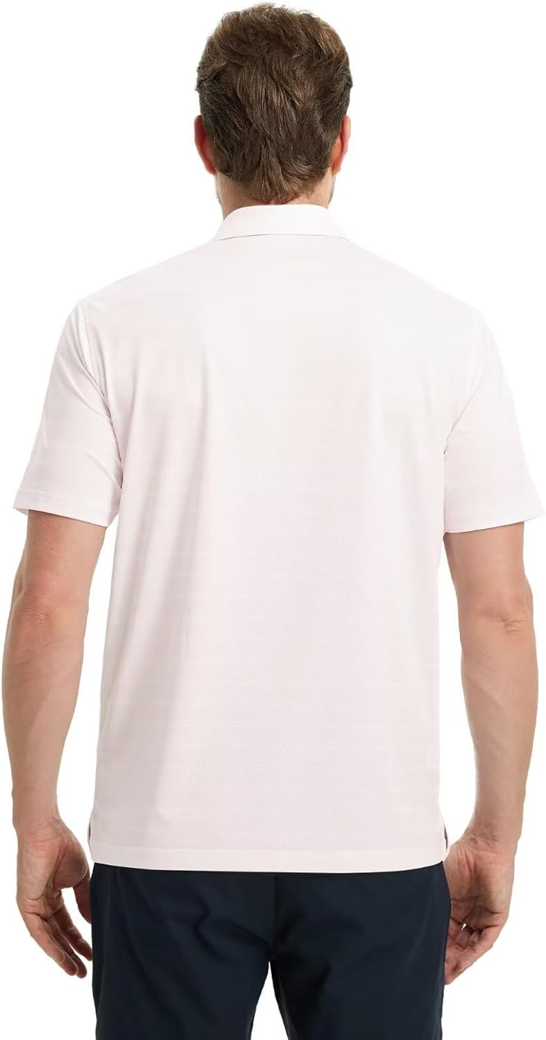M MAELREG Golf Shirts for Men Short Sleeve Dry Fit Casual Striped Performance Moisture Wicking Collared Mens Polo Shirts