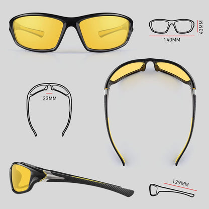 Polarized Sports Sunglasses for Men Women,Fishing Driving Rectangular Goggles UV400 Protection