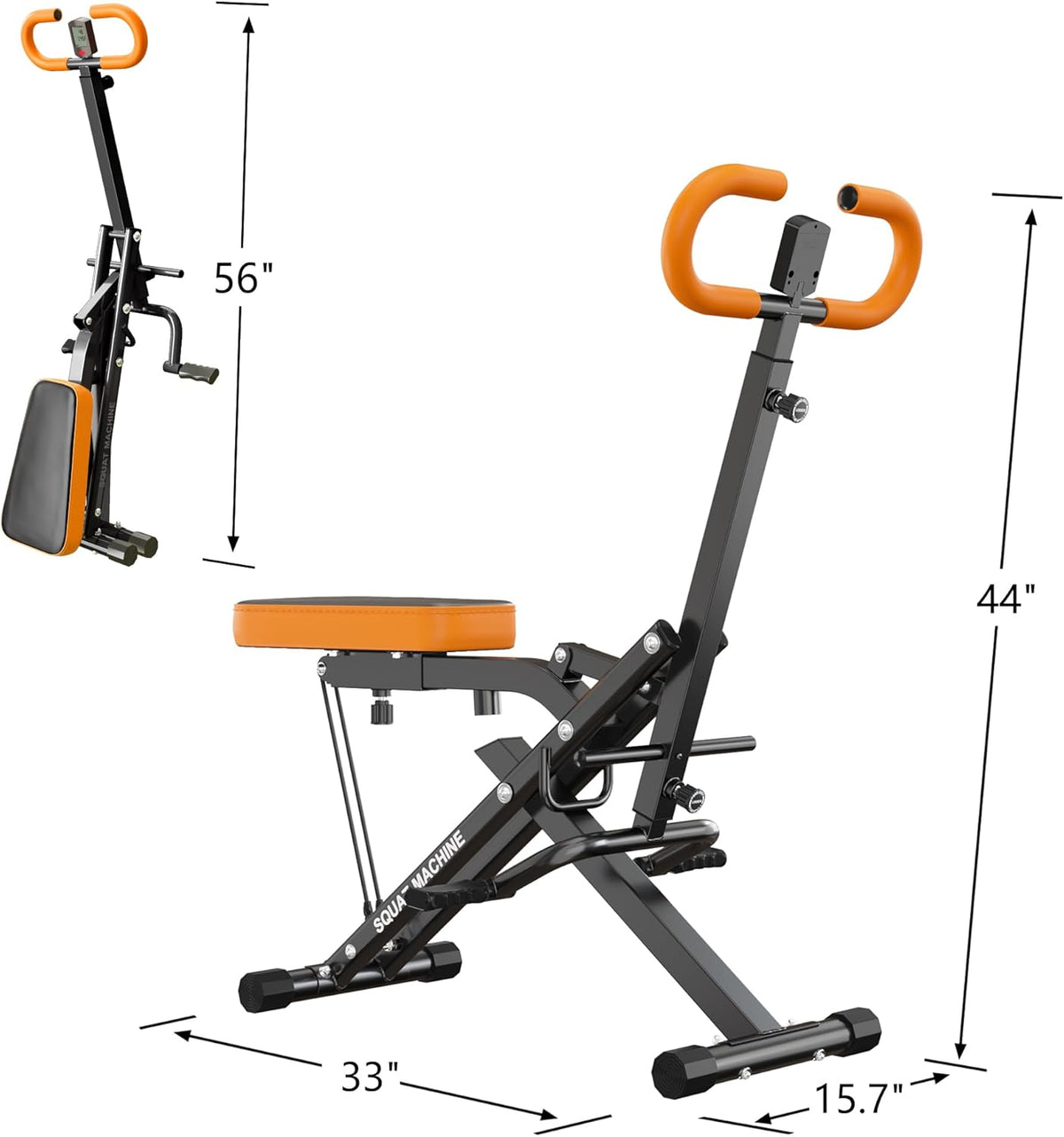 SogesPower Squat Machine for Home Gym, Squat Rowing Machine with Adjustable Resistance and Optional Full Motion, Squat Assist Trainer for Glutes & Legs Workout, Up to 330lbs
