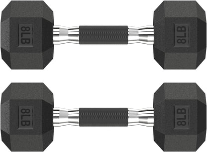 Hex Dumbbell Set 2.5-400 lb, Rubber Encased Exercise & Fitness Dumbbells, Weights Dumbbells Set of 2, Hand Weight for Strength Training