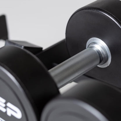 REP Fitness Urethane Coated Round Dumbbells, 5 to 100 lbs, Singles or Pairs, With or Without Rack, Steel Core, Rubber Encased, Chrome Handles, Professional Weights for Home Gym Strength Training