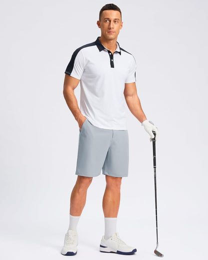 Pudolla Men's Casual Shorts 7"/9" Lightweight Golf Shorts with 3 Pockets Stretch Quick Dry Comfy Work Shorts
