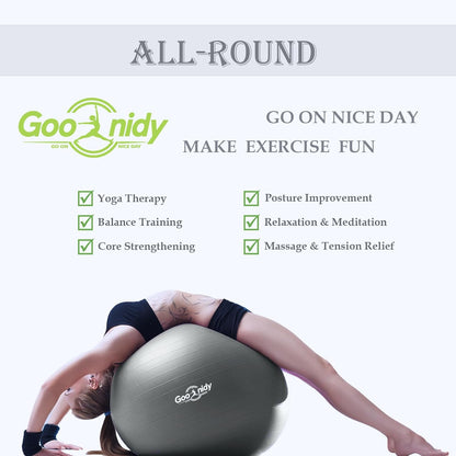 Soft Exercise ball, Anti-Burst Yoga Ball Chair Supports 2200lbs, Workout Equipment w/ Pump for Women Pregnancy, Medicine, Birthing, Physical Therapy, Stability, Excersing, Birth, Swiss, Fitness, Gym