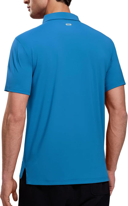 MIER Polo Shirts for Men Short Sleeve Dry Fit Performance Golf Tennis Active Collared Shirts, UPF 50+ Sun Protection