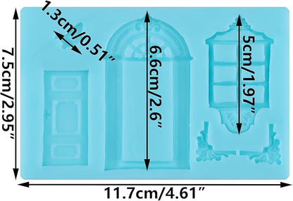 Door Window Frame Silicone Molds Nordic House Fondant Chocolate Molds for Cake Decorating Cupcake Topper Candy Gum Paste Polymer Clay