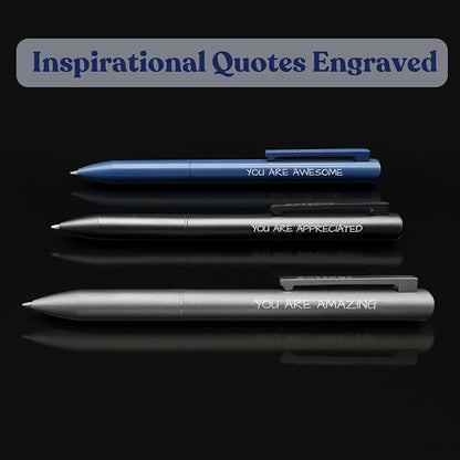 MESMOS 3pk Luxury Metal Ballpoint Pens, German-Made Ink, Teacher Appreciation Gifts Ideas, Teacher Gifts, Teachers Supplies, Thank You Gift for Men, Cool Desk Accessories, Nice Pens for Mens