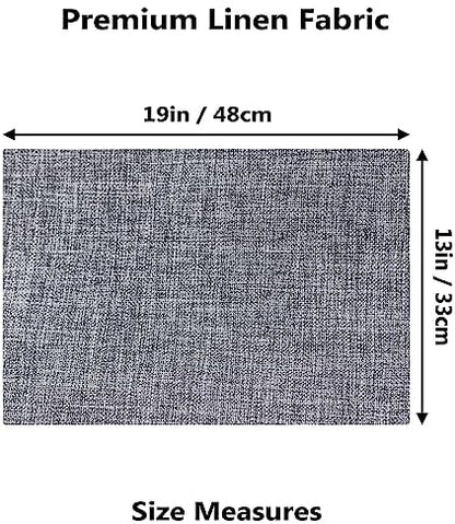 Demetex Grey Textured Linen Placemats Set of 8 Classic Place Mats Heat Resistant Cloth Table Placemat for Dinner Gathering Buffet, 13x19 inch, Ash Grey