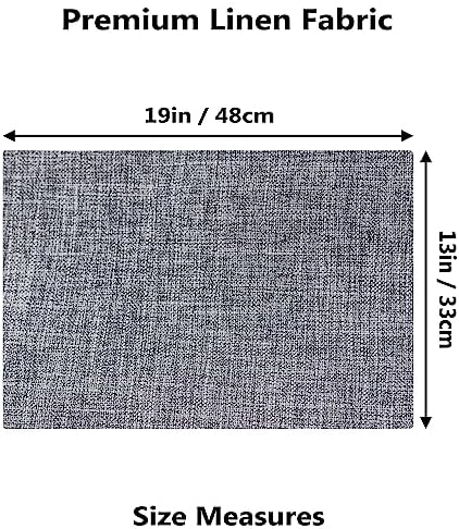 Demetex Cloth Placemats Set of 6 Table Mats Gray Linen Place Mats for Buffet Kitchen and Dining Room, Ash Grey