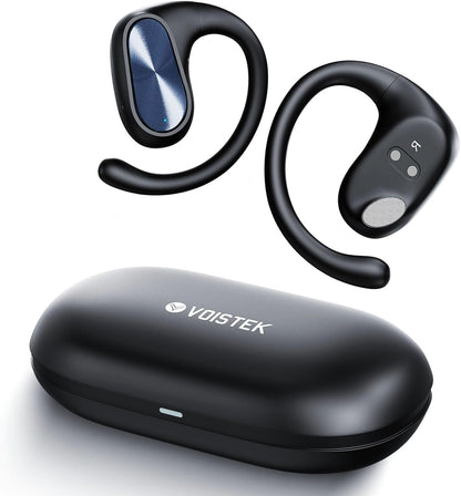 Open Ear Headphones, Bluetooth Wireless Open Ear Earbuds (0.3oz Lightweight) with 15mm Drivers, 45H Playtime, IPX5 for Sports, Fitness, Cycling, Running, Travel, Driving