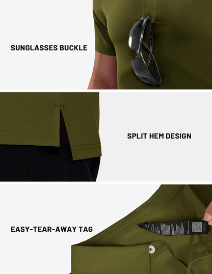 MIER Polo Shirts for Men Short Sleeve Dry Fit Performance Golf Tennis Active Collared Shirts, UPF 50+ Sun Protection