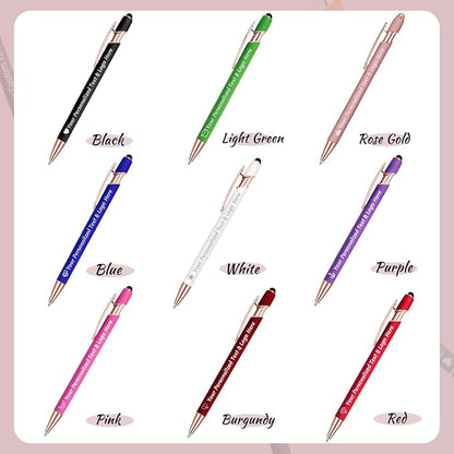 STREADVE 150 Personalized Custom Pens Engraved Writing Pen with Name Logo, Customized Promotional Items Stylus Pen Gifts for Men Women Realtor Nurse Wedding Business, Black
