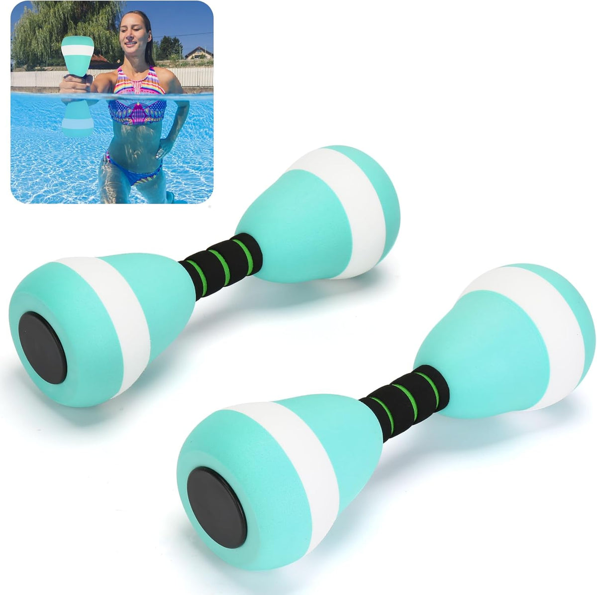 Aquatic Dumbbells, 2PCS Foam Water Weights, Aerobic Exercise Fitness Equipment Dumbbells, Dumbbells Set for Water Aerobics Weight Loss, Pool Fitness, Water Exercise