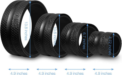 Back Roller Wheel- Foam Padded Back Stretcher Wheel with Center Spine Cradle- Stretching Wheel for Back Pain Set of Four
