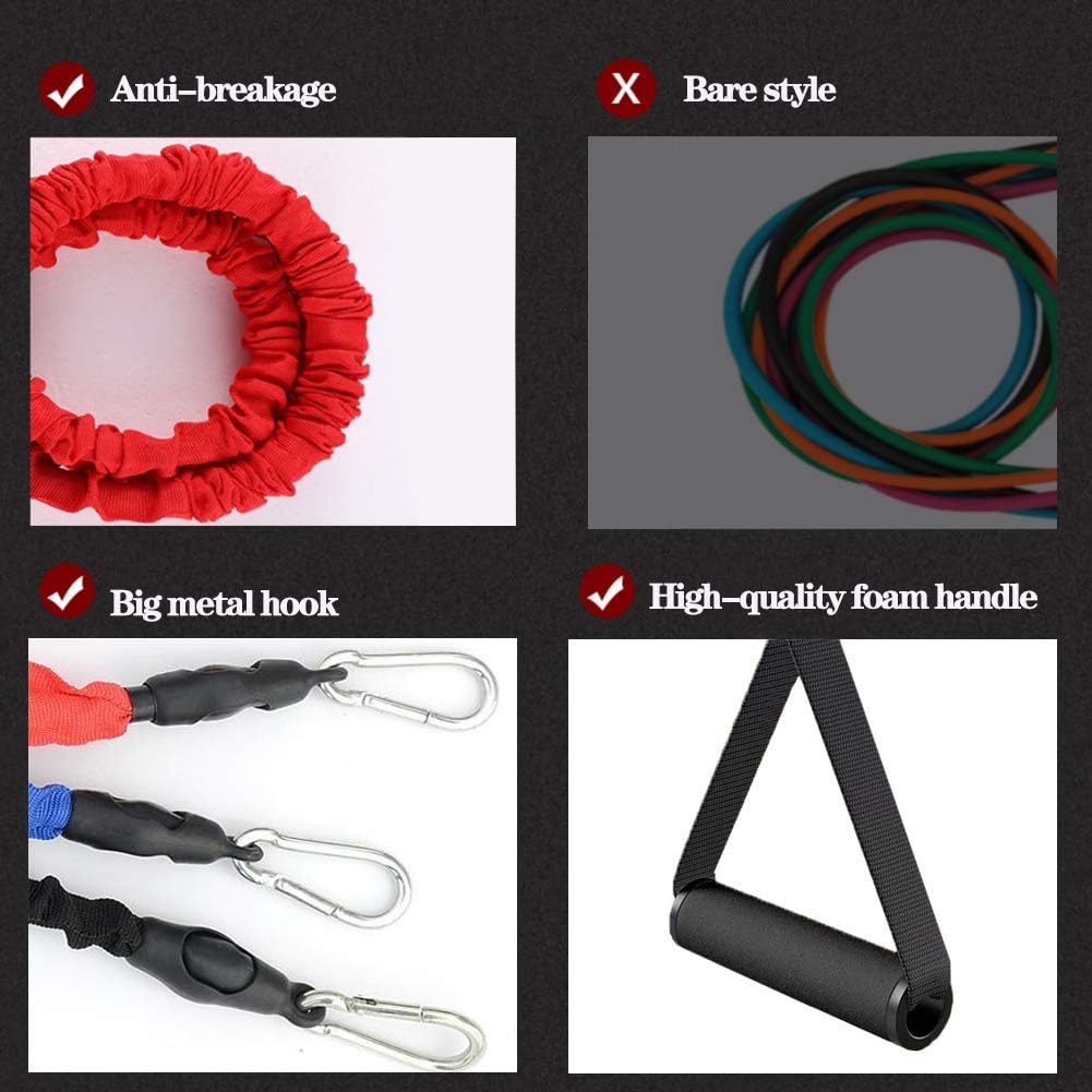 Resistance Band with Handle, Exercise Bands with Handles, Ideal for Strength Training, Muscle Toning, Physical Therapy