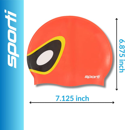 Sporti Silicone Swim Cap for Kids, Unisex Youth Swimming Cap, Protection Bathing Caps for Your Children, Aged 2-10