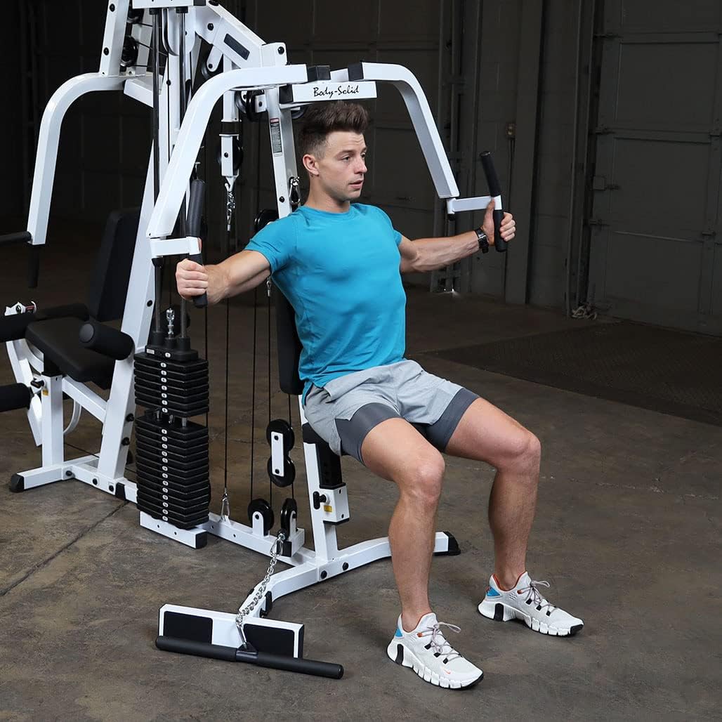 Body-Solid (EXM2500LPS) Multi-Station Home Gym Machine, Arm & Leg Strength Training Functional Exercise Workout Station, 210lbs. Weight Stack with Leg Press
