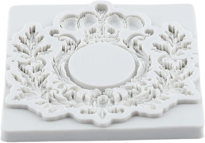Baroque Frame Fondant Silicone Molds For Cake Decoration Cupcake Topper Candy Polymer Clay Chocolate Gum Paste Set of 4