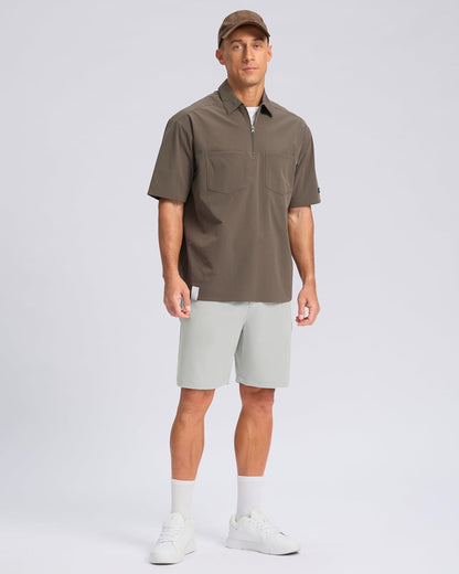 Pudolla Men's Casual Shorts 7"/9" Lightweight Golf Shorts with 3 Pockets Stretch Quick Dry Comfy Work Shorts