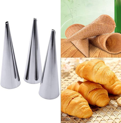 Joyeee 20Pcs Large Conical Cream Horn Molds, Stainless Steel, 5-inch