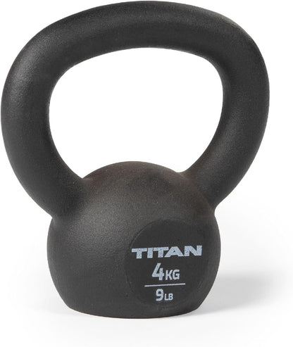 Titan Fitness Cast Iron Kettlebell, Single Piece Casting, KG and LB Markings, Full Body Workout