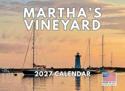 Marthas Vineyard Calendar 2027 Monthly Wall Calender 12 Month | American Made In The USA