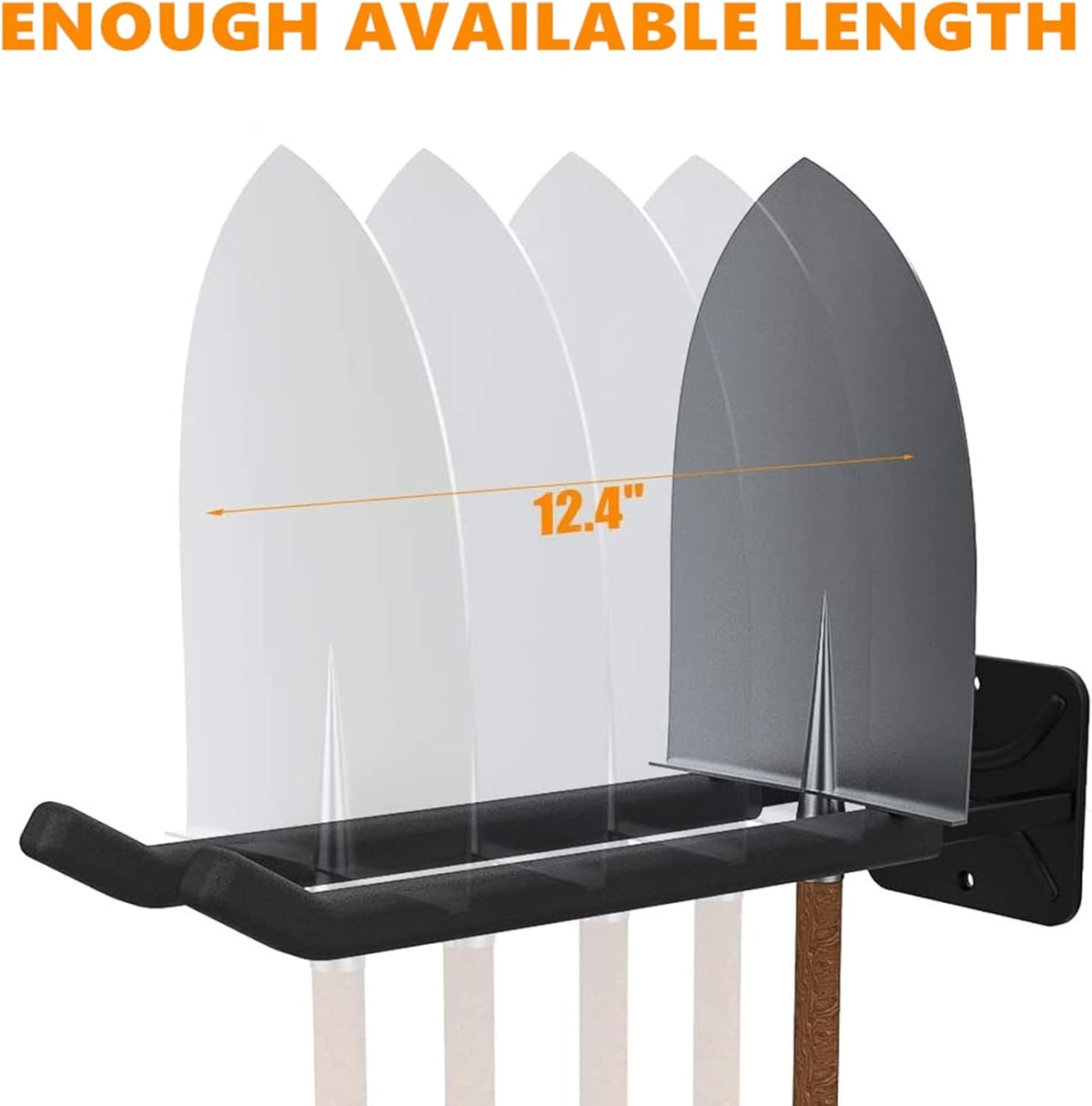 TORACK Garage Hooks Heavy Duty Tool Organizer, Wall Mount Hanger Rack Garage Storage Utility Hooks for Car Tires, Ladders, Chairs, Strollers, Power Tools, Garden Tools (2 Pack, 12.4" Hook)