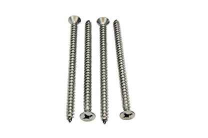 Bolt Dropper #12 X 3-1/2'' Stainless Steel Flat Head Phillips Wood Screw, (25 pc), 18-8 (304) Stainless Steel Sheet Metal Screws - Type A Point, Plain Finish