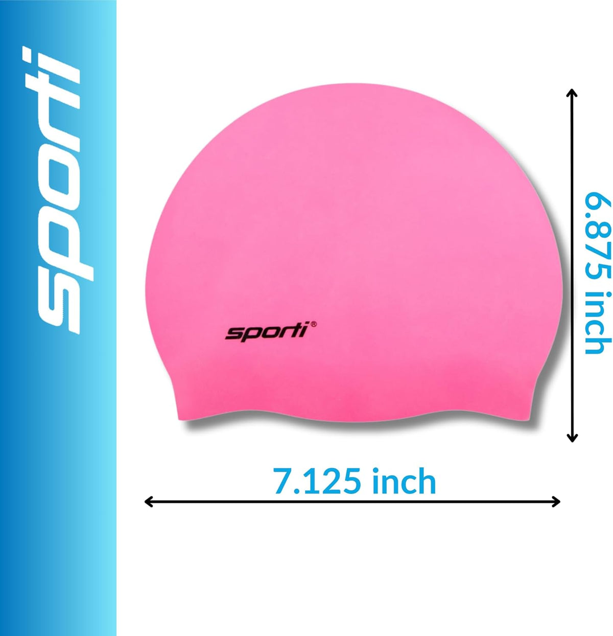 Sporti Silicone Swim Cap for Kids, Unisex Youth Swimming Cap, Protection Bathing Caps for Your Children, Aged 2-10