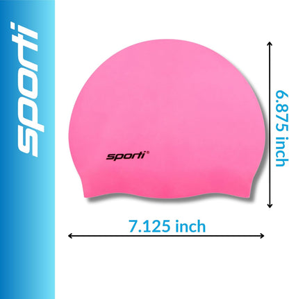 Sporti Silicone Swim Cap for Kids, Unisex Youth Swimming Cap, Protection Bathing Caps for Your Children, Aged 2-10