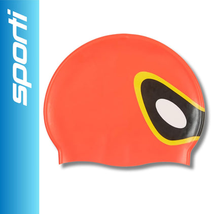 Sporti Silicone Swim Cap for Kids, Unisex Youth Swimming Cap, Protection Bathing Caps for Your Children, Aged 2-10