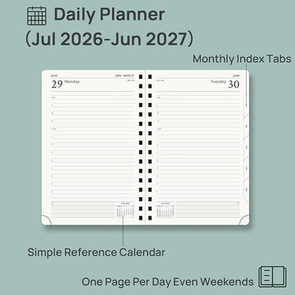 POPRUN 2026-2027 Daily Planner One Page Per Day, 5.75" x 8.5", Day Planner