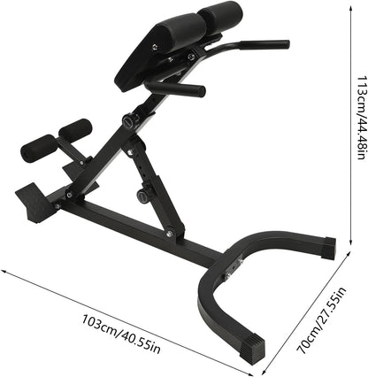 Roman Chair Back Extension Machine, Adjustable Hyperextension & Sit up Bench - Foldable Multi-functional Ab/Glute/Core Workout Equipment for Home Gym, 330 Lbs Weight Capacity