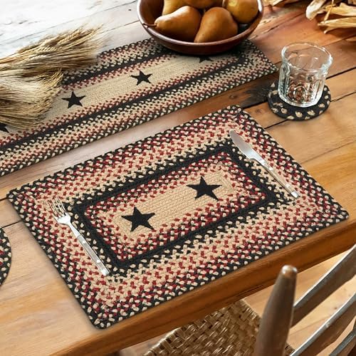 Homespice Gloucester Jute Braided Placemats, Rect 13x19 Set of 4