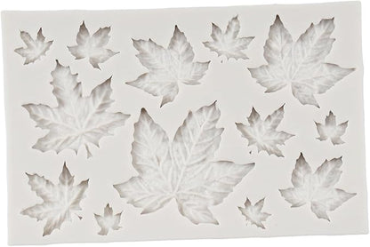 Leaf Silicone Mold Maple Leaf Fondant Mold Rose Leaf Molds Fern Leaves Candy Molds For Cake Decoration Cupcake Topper Chocolate Polymer Clay Gum Paste Set of 6