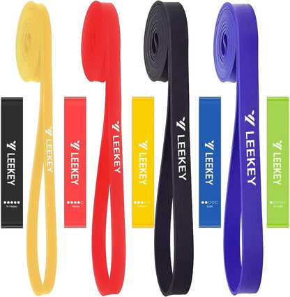 LEEKEY Resistance Bands Set for Pull-Up Assistance & Full-Body Training, Multi-Level Exercise Bands with Bag for Home Workouts, Physical Therapy, Strength Training (Men/Women)