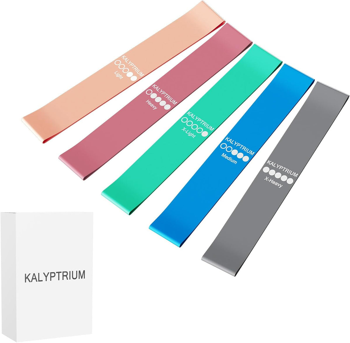 Resistance Bands Set – 5-Level Exercise Bands for Physical Therapy/Yoga/Pilates/Strength Training/Home Fitness Loop Bands with Portable Storage Bag