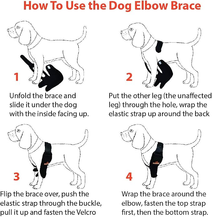 Dog Elbow Brace Protector Pads for Canine Elbow and Shoulder Support Elbow Hygroma, Dysplasia, Osteoarthritis, Elbow Calluses, Pressure Sores and Shoulder Dislocation (Left Leg, Extra Large)