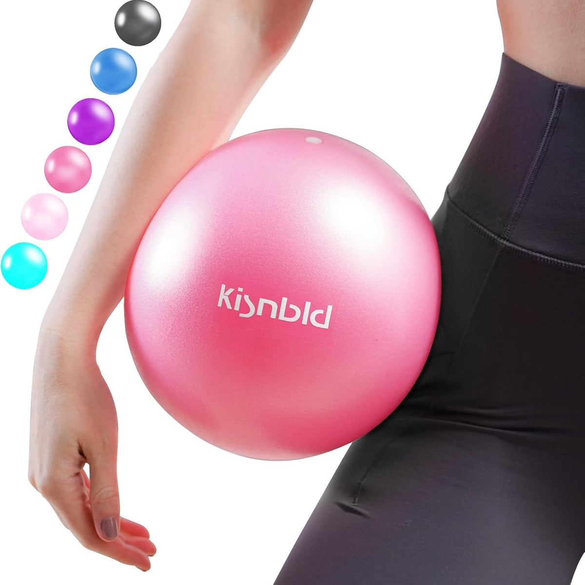 Small Exercise Ball, 9 Inch Mini Pilates Ball, Anti Burst and Slip Resistant Mini Yoga Ball for Stability, Fitness, Physical Therapy, Stretching & Core Strength Workout at Home Gym & Office