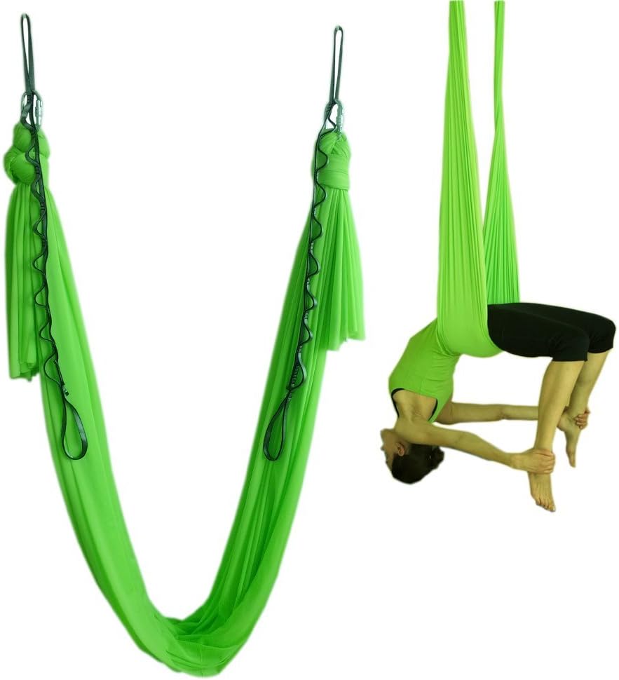 Aerial Yoga Hammock 5.5 Yards Yoga Swing Pilates Silk Home Gym Fitness Include hardware,Daisy Chain, Pose Guide
