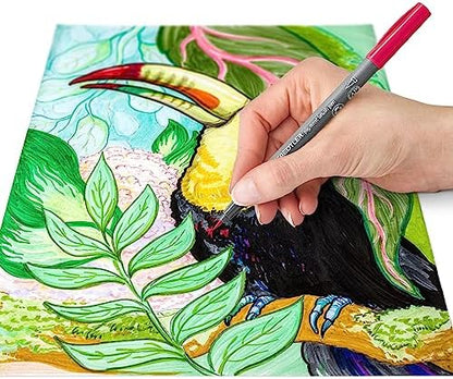 STAEDTLER Pigment Arts Brush Pen: 12 Count, Portrait Colors, Fiber-Tip Pens With Brush Nib, Permanent, Waterproof, No Bleed Pens for Journaling, Coloring, Hand Lettering, Mixed Media